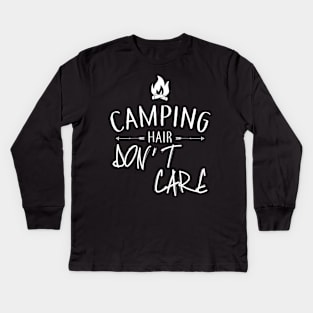 Camping Hair Don't Care Kids Long Sleeve T-Shirt